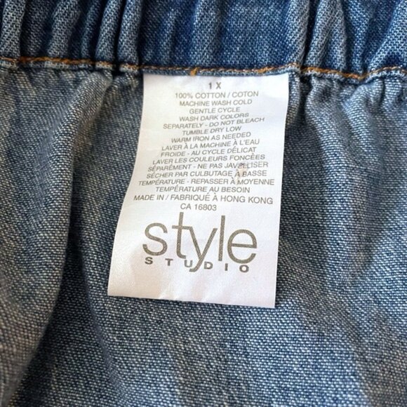 Plus Size Denim Maxi Skirt Coastal Cowgirl Country Western Boho Prairie Sz 1X - Picture 10 of 11